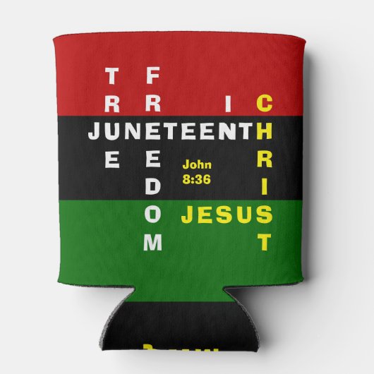 Rafraîchisseur Pour Canette Christian Monogram JUNETEENTH Can Cooler (Dos)