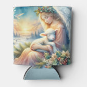 Rafraîchisseur Pour Canette Christmas Angel with Lamb in Winter Peace (Devant)