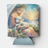 Rafraîchisseur Pour Canette Christmas Angel with Lamb in Winter Peace (Dos)