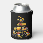 Rafraîchisseur Pour Canette Christmas Excavator Construction Truck Tree (Can devant)