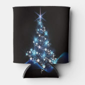 Rafraîchisseur Pour Canette Christmas Party Blue Tree Shiny Black Elegant (Devant)