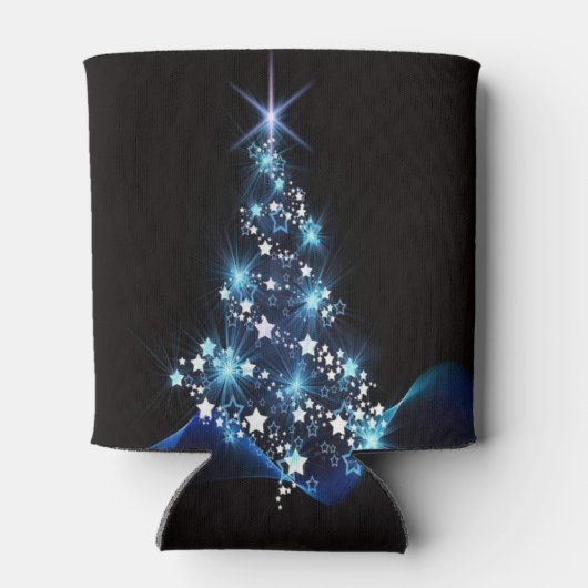 Rafraîchisseur Pour Canette Christmas Party Blue Tree Shiny Black Elegant (Dos)