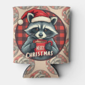 Rafraîchisseur Pour Canette Christmas Raccoon Cocoa Cheer (Devant)