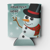Rafraîchisseur Pour Canette Christmas snowman, snow and snowflakes (Devant)