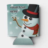 Rafraîchisseur Pour Canette Christmas snowman, snow and snowflakes (Dos)