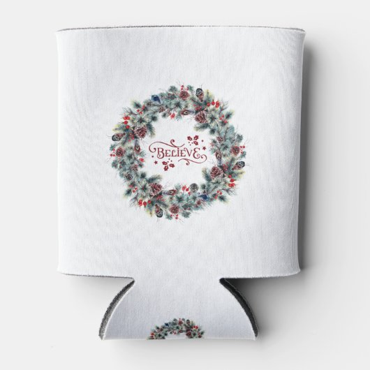 Rafraîchisseur Pour Canette Christmas Wreath CROIRE Typographie (Devant)