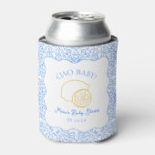 Rafraîchisseur Pour Canette Ciao Baby ! Baby shower italien citron bleu (Can devant)