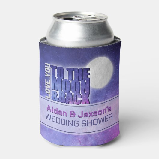Rafraîchisseur Pour Canette Ciel Amour Toi Jusqu'à la Lune Shower de Mariage (Can devant)