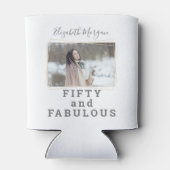 Rafraîchisseur Pour Canette Cinquante et fabuleux Photo moderne Anniversaire (Dos)