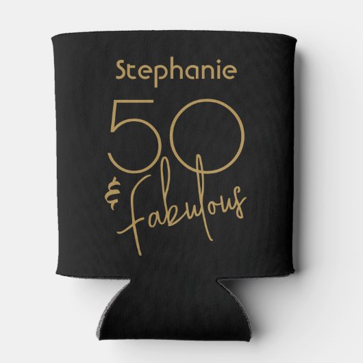 Rafraîchisseur Pour Canette Cinquante et fabuleux script or 5e anniversaire mo (Dos)