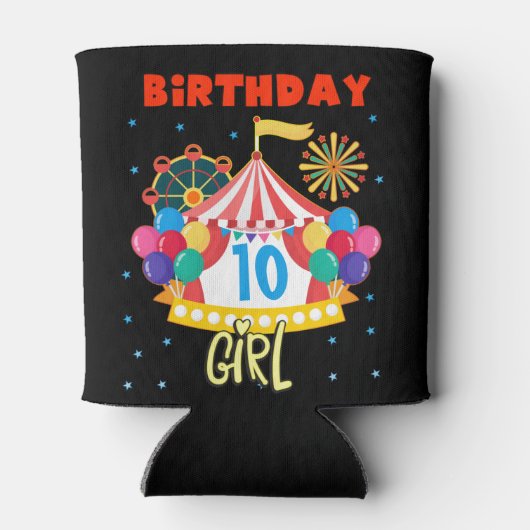 Rafraîchisseur Pour Canette Cirque Carnaval Fête Fille Thème (Dos)