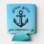 Rafraîchisseur Pour Canette Citation amusante "Bienvenue à bord !" Nom du bate (Dos)