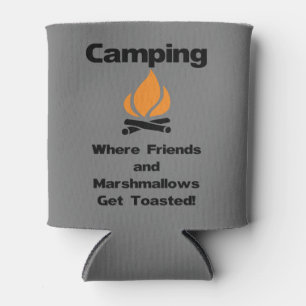 Rafraîchisseur Pour Canette Citation de camping amusant avec Marshmallows et a