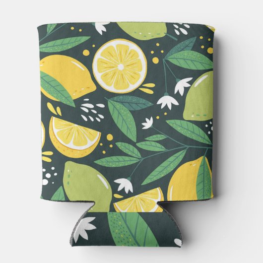 Rafraîchisseur Pour Canette Citron Abstrait : Art Moderne Sans Seamless. (Dos)