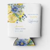 Rafraîchisseur Pour Canette Citron bleu floral Fête des mariées (Devant)