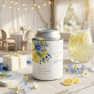 Rafraîchisseur Pour Canette Citron bleu floral Fête des mariées