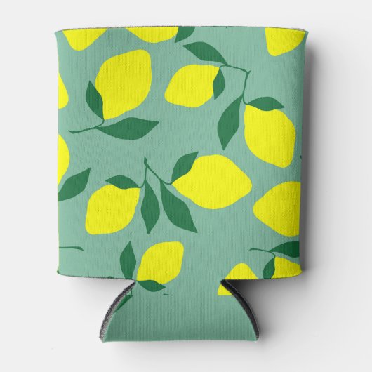Rafraîchisseur Pour Canette Citron simple, Arrière - plan vert. (Devant)