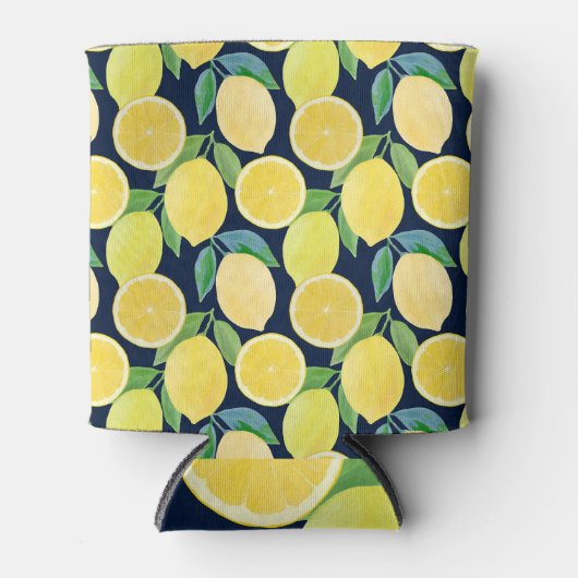 Rafraîchisseur Pour Canette Citrons aquarelle : Illustration Motif fraîche (Devant)