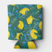 Rafraîchisseur Pour Canette Citrons, feuille : motif tropical d'agrumes. (Dos)