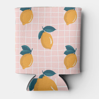 Rafraîchisseur Pour Canette Citrons, géométrie rétro, motif sans couture d'été