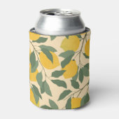 Rafraîchisseur Pour Canette Citrons sur branches : arrière - plan jaune. (Can devant)