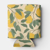 Rafraîchisseur Pour Canette Citrons sur branches : arrière - plan jaune. (Dos)