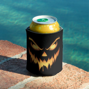 Rafraîchisseur Pour Canette Citrouille effrayante Jack O Lantern Visage Hallow