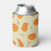 Rafraîchisseur Pour Canette Citrouilles d'automne : Doodle Orange Motif. (Can devant)