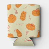 Rafraîchisseur Pour Canette Citrouilles d'automne : Doodle Orange Motif. (Dos)