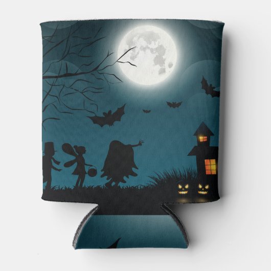 Rafraîchisseur Pour Canette Citrouilles d'Halloween : Dark Castle Blue Moon (Devant)