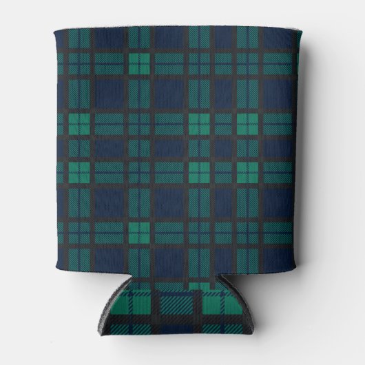 Rafraîchisseur Pour Canette Clan Black Watch Tartan Plaid Blue Green Check (Devant)