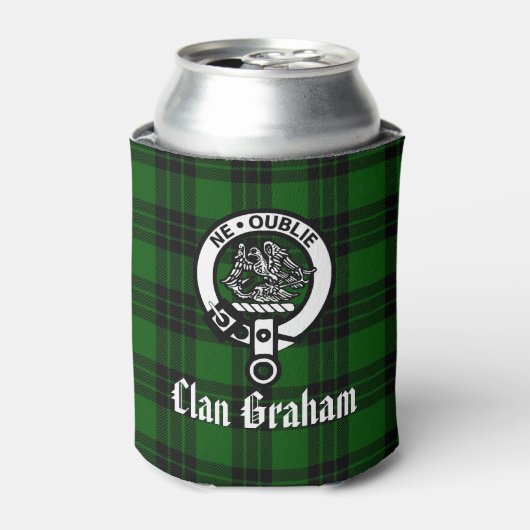 Rafraîchisseur Pour Canette Clan Graham Crest Badge et Tartan (Can devant)