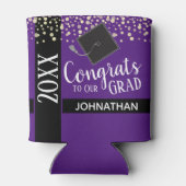 Rafraîchisseur Pour Canette Classe de 2021 Graduation Party Purple (Dos)