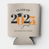 Rafraîchisseur Pour Canette Classe de 2025 Graduate Modern Orange (Devant)