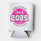 Rafraîchisseur Pour Canette Classe de 2025 Pink Graduate Name (Devant)