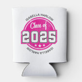 Rafraîchisseur Pour Canette Classe de 2025 Pink Graduate Name (Dos)