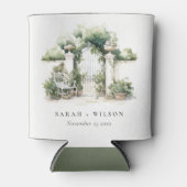 Rafraîchisseur Pour Canette Classé Français Jardin Paysage Mariage d'aquarelle (Devant)