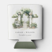 Rafraîchisseur Pour Canette Classé Français Jardin Paysage Mariage d'aquarelle (Dos)