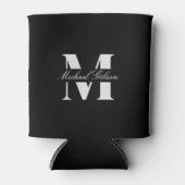 Rafraîchisseur Pour Canette Classic Black | Custom Monogram Wedding Groomsmen (Devant)