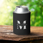 Rafraîchisseur Pour Canette Classic Black | Custom Monogram Wedding Groomsmen