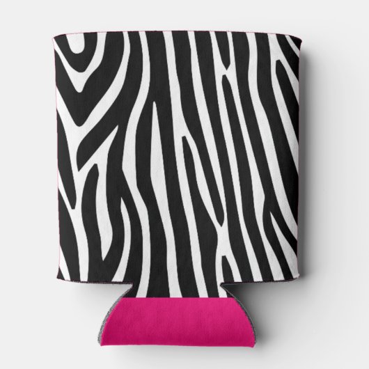 Rafraîchisseur Pour Canette Classic Zebra Stripes Bright Pink Monogram (Dos)