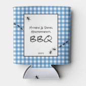 Rafraîchisseur Pour Canette Classique Bleu Blanc En vichy Ants BBQ Pique-nique (Devant)