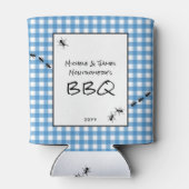 Rafraîchisseur Pour Canette Classique Bleu Blanc En vichy Ants BBQ Pique-nique (Dos)