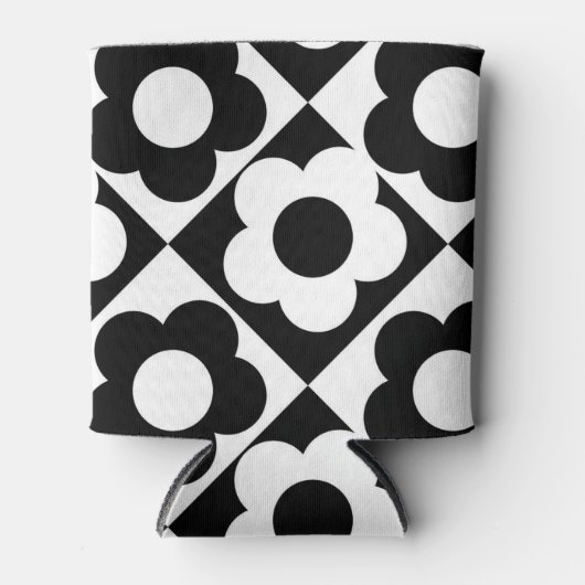 Rafraîchisseur Pour Canette Clavier noir et blanc Fleur Classic Retro (Devant)