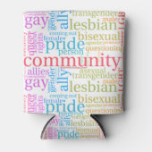 Rafraîchisseur Pour Canette Cloud de mot communautaire LGBTQ+ SlipperyJoe (Devant)