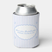 Rafraîchisseur Pour Canette Coastal Chic Blue Bachelorette Seersucer Shell (Can devant)