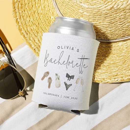 Rafraîchisseur Pour Canette Coastal Summer Personalized Bachelorette Party