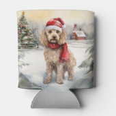 Rafraîchisseur Pour Canette Cockapoo Dog in Snow Christmas (Dos)