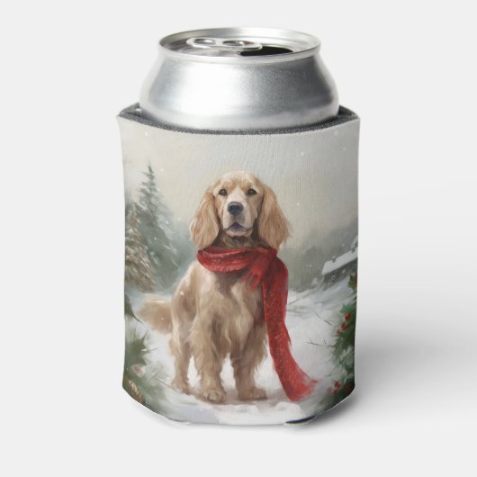 Rafraîchisseur Pour Canette Cocker Spaniel Chien dans Noël de neige (Can Dos)