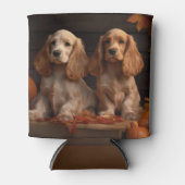 Rafraîchisseur Pour Canette Cocker Spaniel Puppy Automne Citrouille de plaisir (Devant)